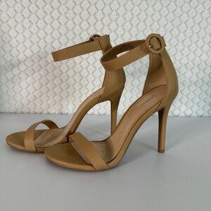Forever 21 Nude Ankle Strap High Stiletto Heels Style #00282330 Sz. 6.5 EUC